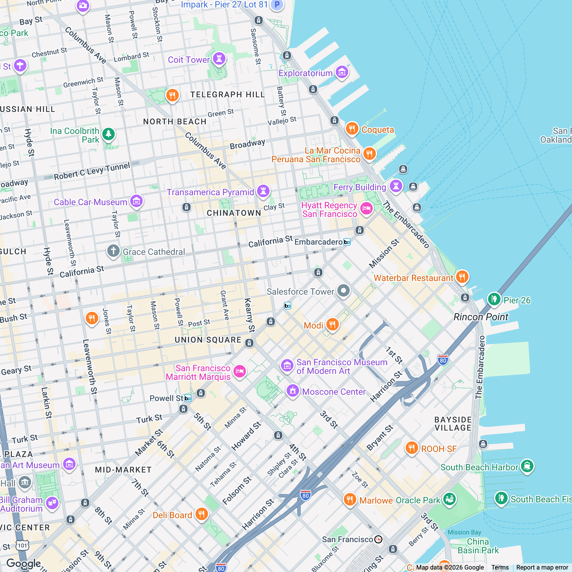 Zuhya local rank heatmap over downtown San Francisco